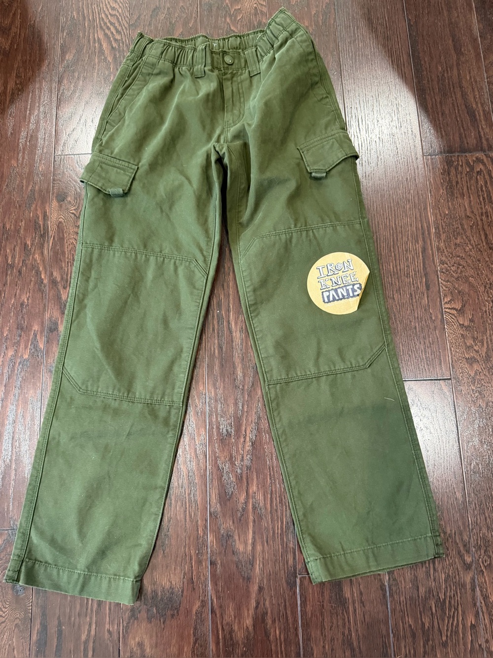 The item in the image is a pair of Lands' End Boys' Iron Knee Pull-On Cargo Pant